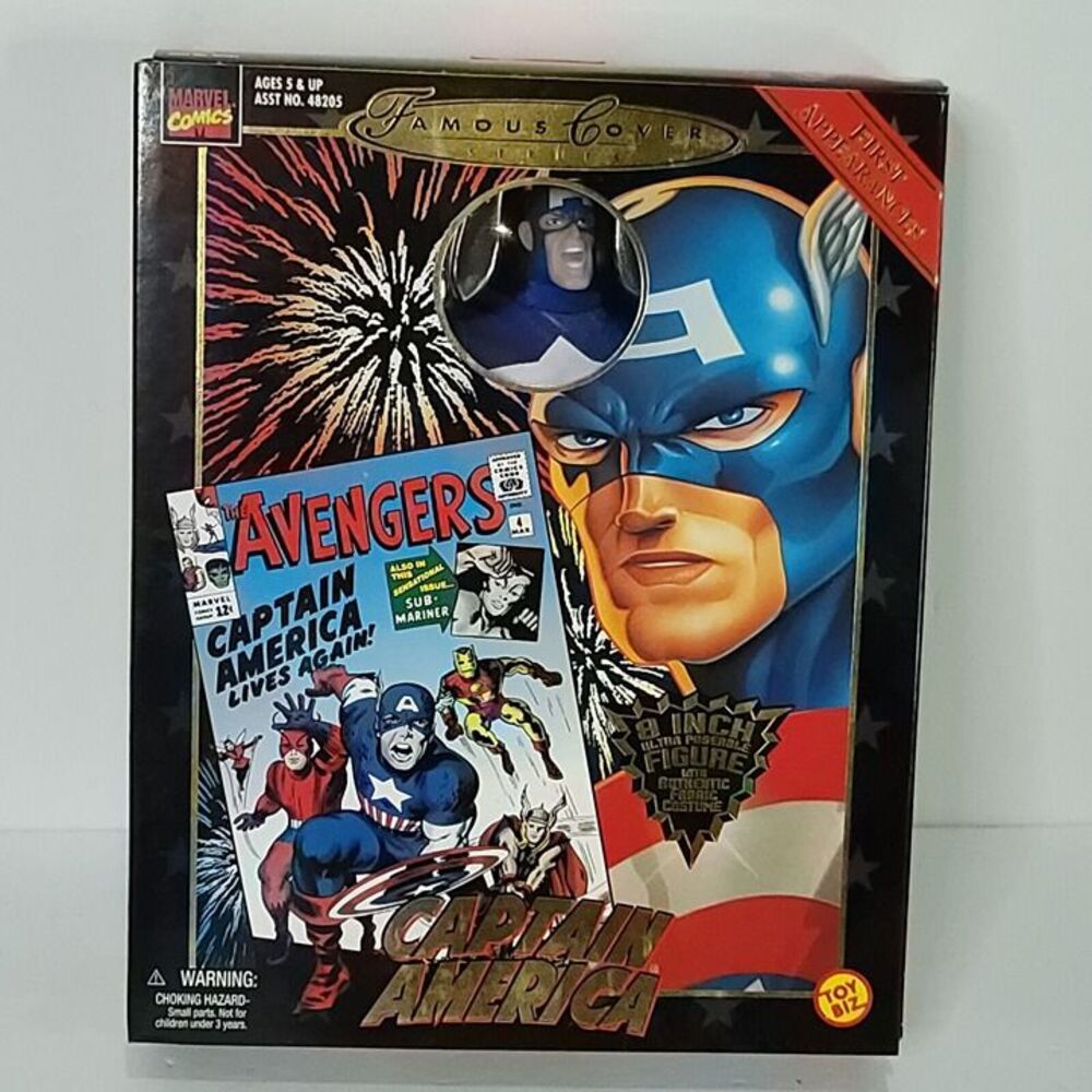 1998 Toy Biz Marvel Comics Famous Cover Series Captain America 8" Action Figure